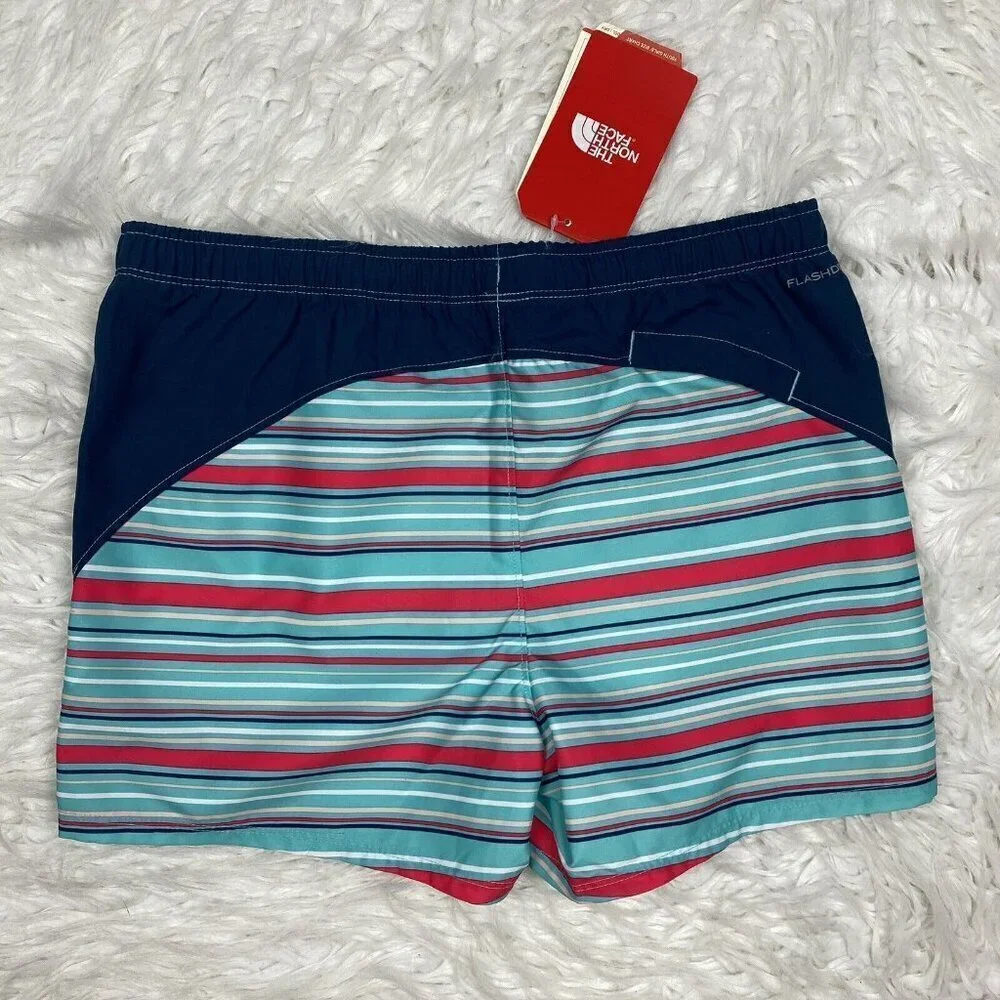 NEW THE NORTH FACE Shorts Girls Large Class V Pull on Blue Stripes Drawstring
